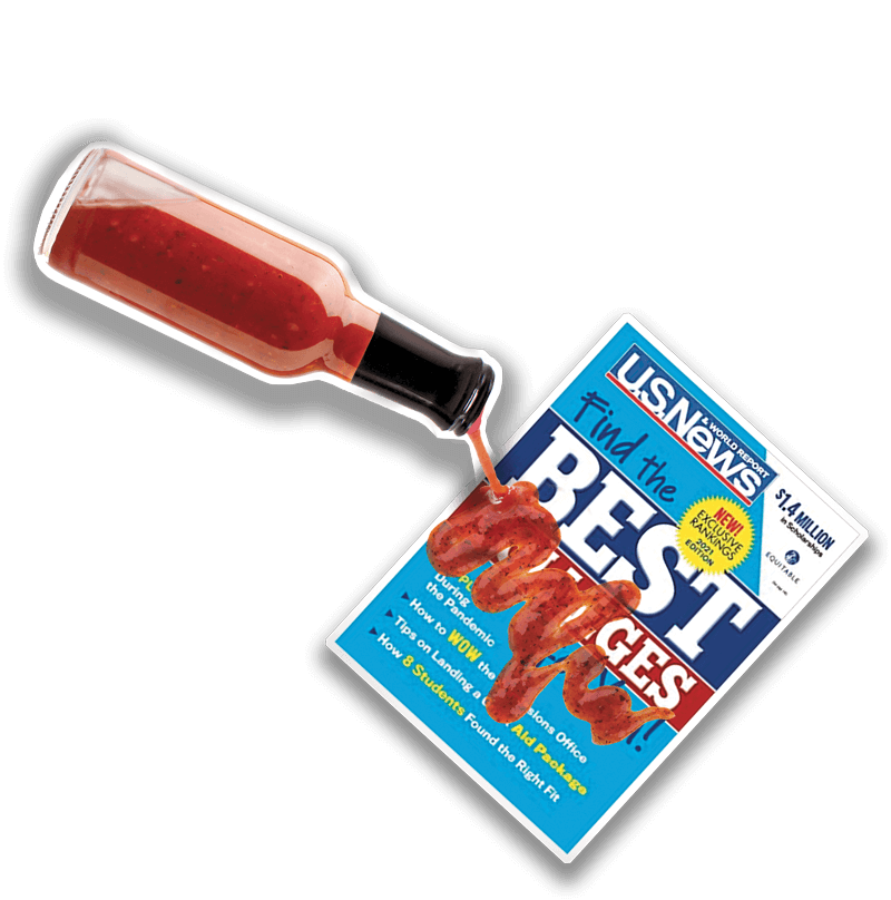 The president of Rowan University famously sends his hot sauce to his peers in hopes of influencing how they rate his institution in the peer assessment survey.